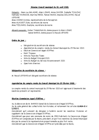 compte rendu du conseil municipal du 01/04/2021