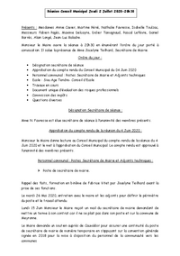 Compte rendu Conseil Municipal 02/07/2020