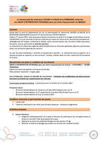 RECHERCHE AGENT INTERVENTION TECHNIQUE CENTRE AQUATIQUE
