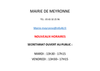 NOUVEAUX HORAIRES MAIRIE