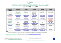 ACTIONS FRANCE ALZHEIMER SEPTEMBRE A JANVIER