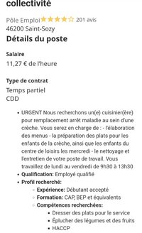 ANNONCE POUR RECHERCHE DE CUISINIER